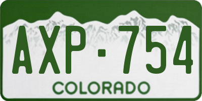 CO license plate AXP754