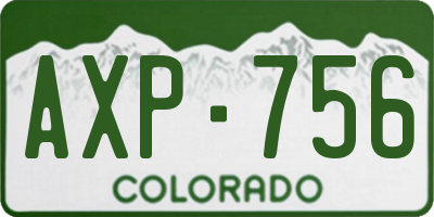CO license plate AXP756