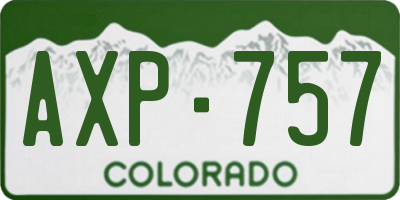 CO license plate AXP757