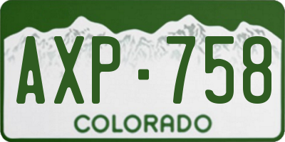 CO license plate AXP758