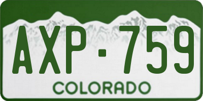 CO license plate AXP759