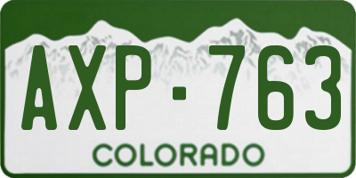 CO license plate AXP763