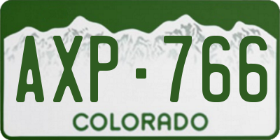 CO license plate AXP766