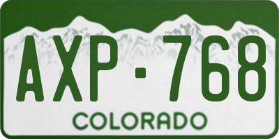 CO license plate AXP768