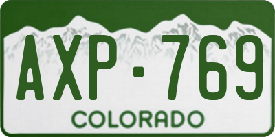 CO license plate AXP769
