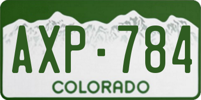 CO license plate AXP784