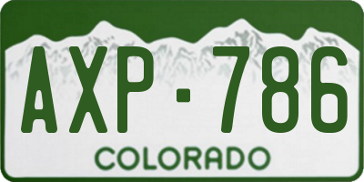 CO license plate AXP786