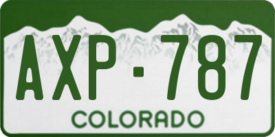 CO license plate AXP787