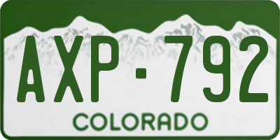 CO license plate AXP792