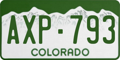CO license plate AXP793