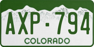 CO license plate AXP794