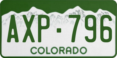 CO license plate AXP796