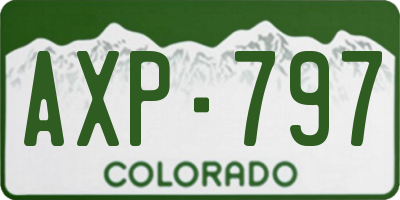 CO license plate AXP797