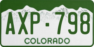 CO license plate AXP798