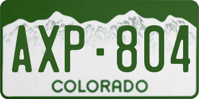 CO license plate AXP804