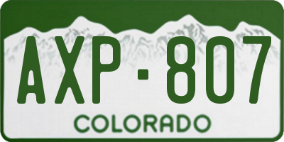 CO license plate AXP807