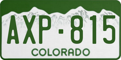 CO license plate AXP815