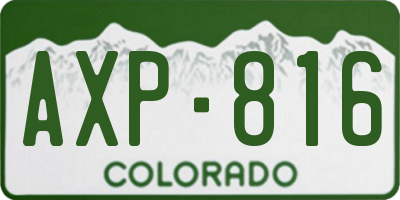 CO license plate AXP816