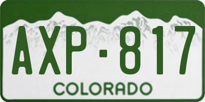 CO license plate AXP817