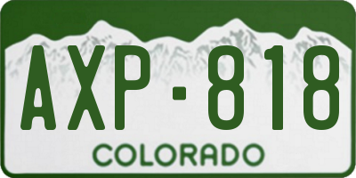 CO license plate AXP818