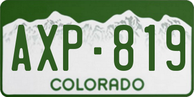 CO license plate AXP819