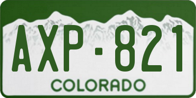 CO license plate AXP821