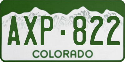 CO license plate AXP822