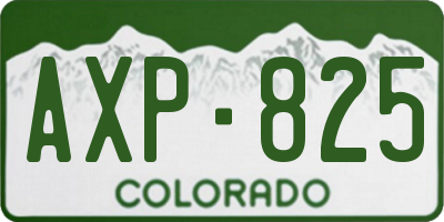 CO license plate AXP825