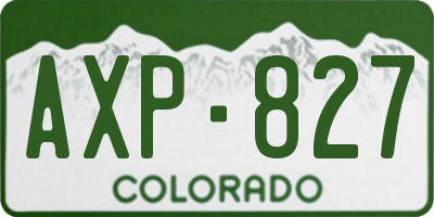 CO license plate AXP827