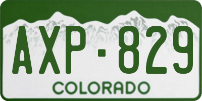 CO license plate AXP829