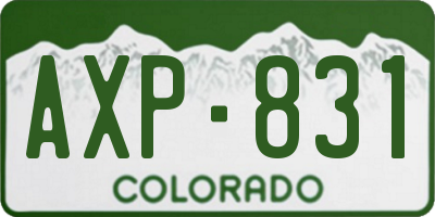 CO license plate AXP831