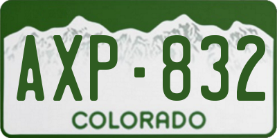 CO license plate AXP832
