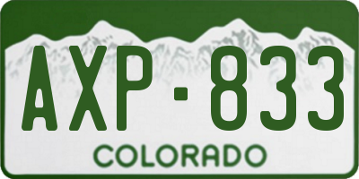 CO license plate AXP833
