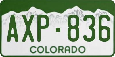 CO license plate AXP836