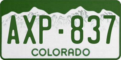 CO license plate AXP837