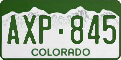 CO license plate AXP845