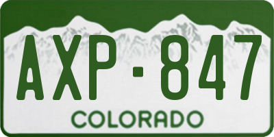 CO license plate AXP847