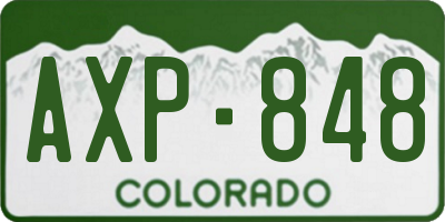 CO license plate AXP848