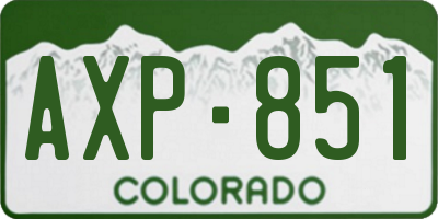 CO license plate AXP851