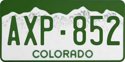 CO license plate AXP852