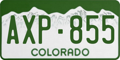 CO license plate AXP855