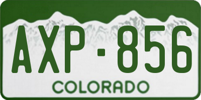 CO license plate AXP856