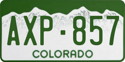 CO license plate AXP857