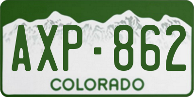 CO license plate AXP862