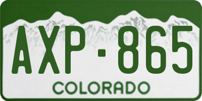 CO license plate AXP865