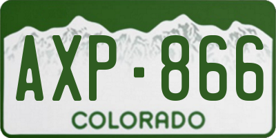 CO license plate AXP866