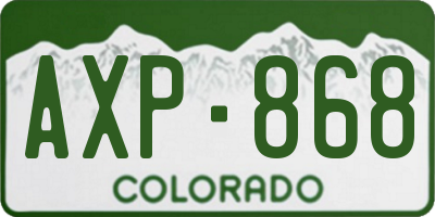 CO license plate AXP868