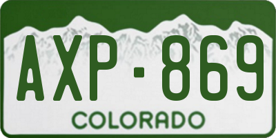 CO license plate AXP869