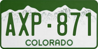 CO license plate AXP871