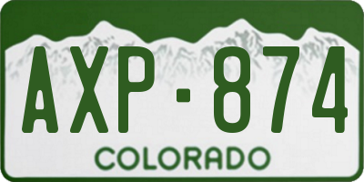 CO license plate AXP874